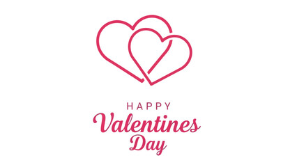 Happy Valentines Day greeting with intertwined pink hearts and text, celebratory design