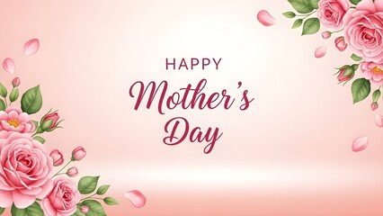 Happy mother's day greeting card with roses