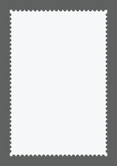 Clean White Stamp Frame with Classic Perforated Edge for Badges Labels or Social Media Use
