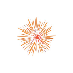 Hand drawn orange sunburst illustration