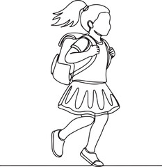 Back to School Minimalist Illustration of Joyful Child