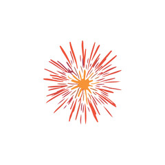 Hand drawn red starburst design