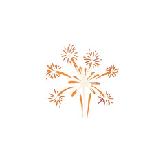 Hand drawn orange firework illustration