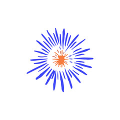 Abstract blue and orange sunburst