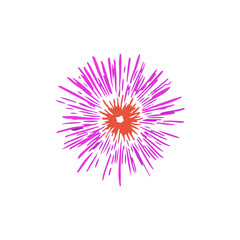 Abstract pink and orange sunburst