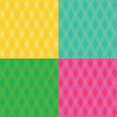 Argyle pattern. Diamond shapes background. Vector colorful bright set
