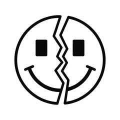 Broken Smiley Face Icon