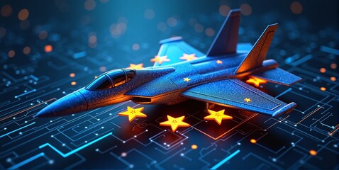 European fighter jet symbolizing rearmament of europe countries and air defense