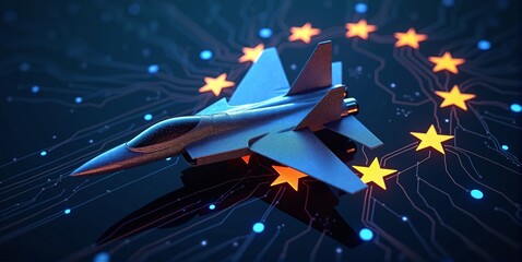 European fighter jet symbolizing rearmament of europe countries and air defense