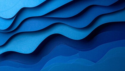 Abstract wave-like layered design in gradient blues evoking depth, motion, and topographic elegance