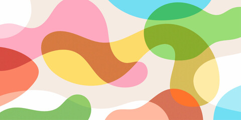 Abstract background with simple organic shapes in pastel colors. Texture is on a separate layer.
