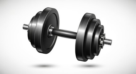 Adjustable dumbbell on white background with shadow