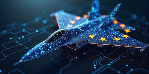 European fighter jet symbolizing rearmament of europe countries and air defense