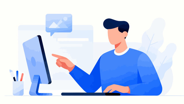 Person working on computer at desk