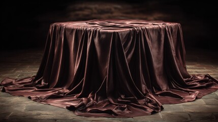 Luxurious Velvet Fabric on Round Table.