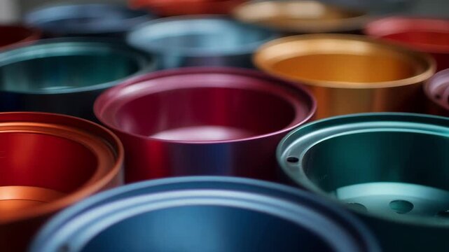 Medium shot capturing matte powder coating on automotive parts highlighting smooth nonreflective surfaces with deep rich color tones for modern aesthetics.