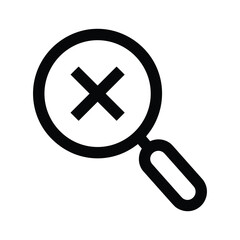 Obraz premium Magnifying glass with cross icon