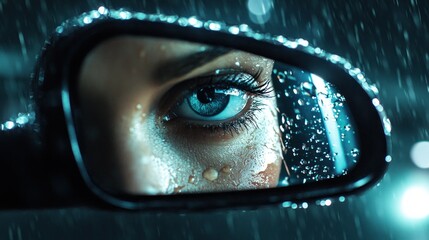 Eye reflection in rain