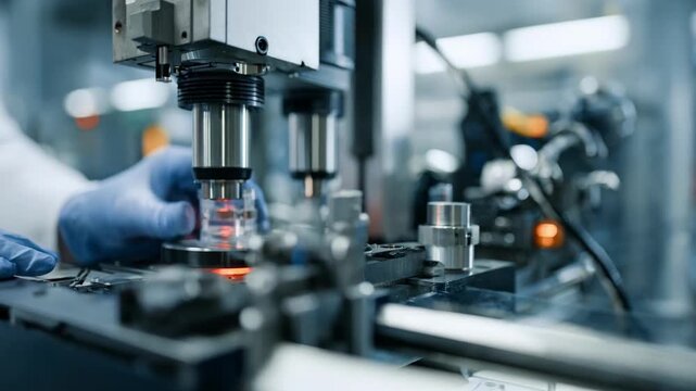 Focused medium shot of a scientist adjusting doping parameters on lightweight metal composites aiming to reduce weight while maintaining structural integrity.