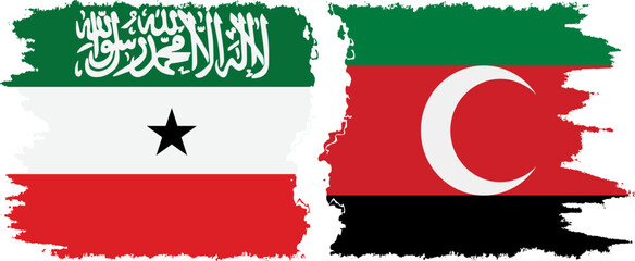 Darfur and Somaliland grunge flags connection, vector