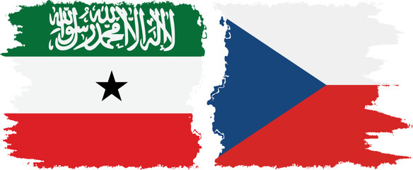Czech and Somaliland grunge flags connection, vector