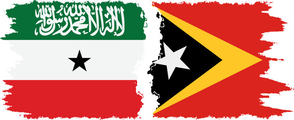 Timor-Leste - East Timor and Somaliland grunge flags connection, vector
