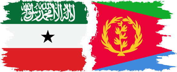 Eritrea and Somaliland grunge flags connection, vector