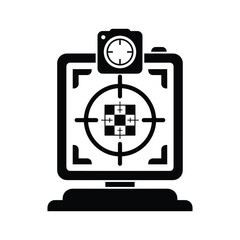 Obraz premium Computer monitor with camera target icon