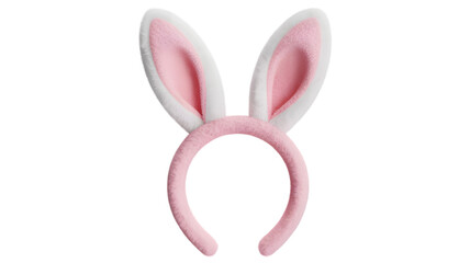 Easter sunday pink bunny ears headband isolated on transparent background