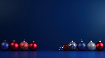 Christmas ornaments against dark background