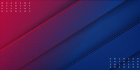 Abstract blue red banner geometric shapes background. Vector abstract graphic design banner pattern presentation background web template.