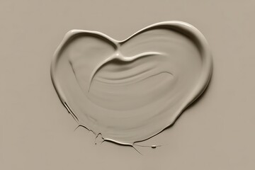 Random paint spill forming a heart shape