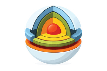 Fototapeta premium Cutaway Abstract Sphere with Segmented Internal Layers
