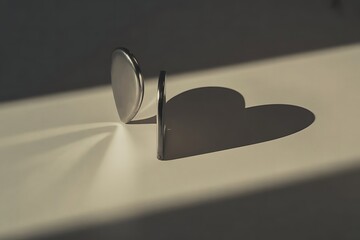 Heart-shaped shadow formed by two unrelated objects