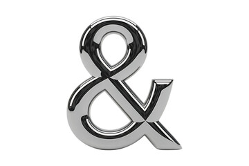 3D Ampersand Symbol Isolated on Transparent Background, Modern Typography Design