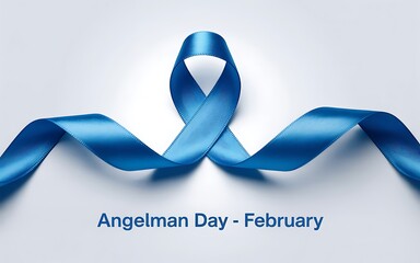 Blue ribbon for angelman day in february