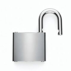 Open metal padlock security concept