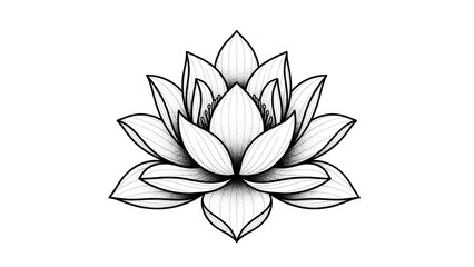 Black and white lotus flower.