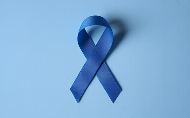 Blue awareness ribbon symbol
