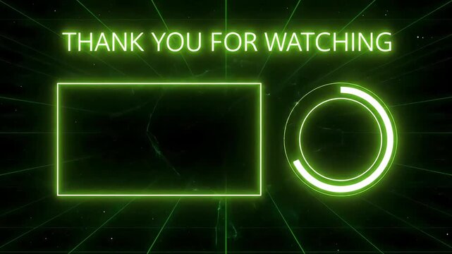 Minimal Sci Fi End Screen With Thank You For Watching Text