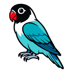 Obraz premium Aqua Lovebird Dark Color Vector Illustration