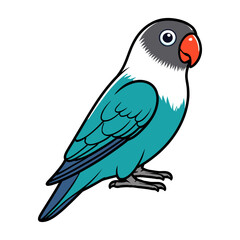 Fototapeta premium Aqua Lovebird Minimal Vector Illustration
