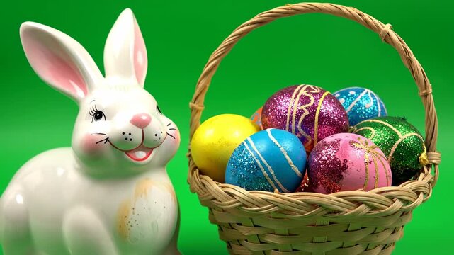 easter bunny with eggs