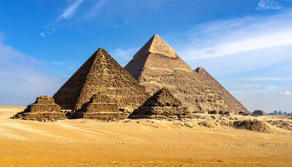 Majestic Pyramids of Giza - Ancient Wonders in the Desert.