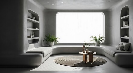 Modern Minimalist Living Room Interior Design.