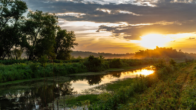 Dawn at the Marais Temps Clair Conservation Area in St. Charles, Missouri USA