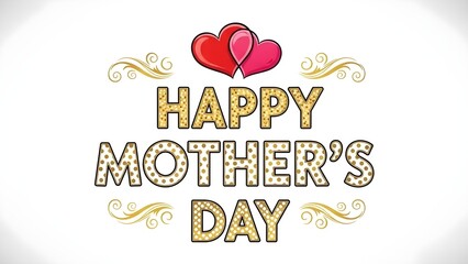 Happy mother's day greeting with hearts