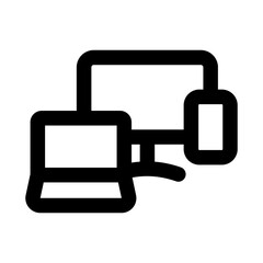 Obraz premium Devices Modern Line Icon. Professional minimal vector symbol representing technology electronics gadgets and digital tools.