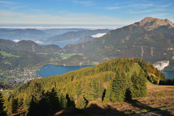 Blick vom Zwölferhorn auf den Wolfgangsee