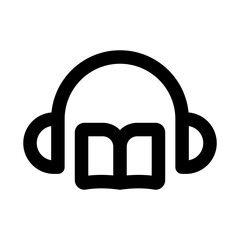 Audiobook Learning Podcast Education Modern Line Icon. Professional minimal vector symbol representing audio lessons digital learning and educational content.
